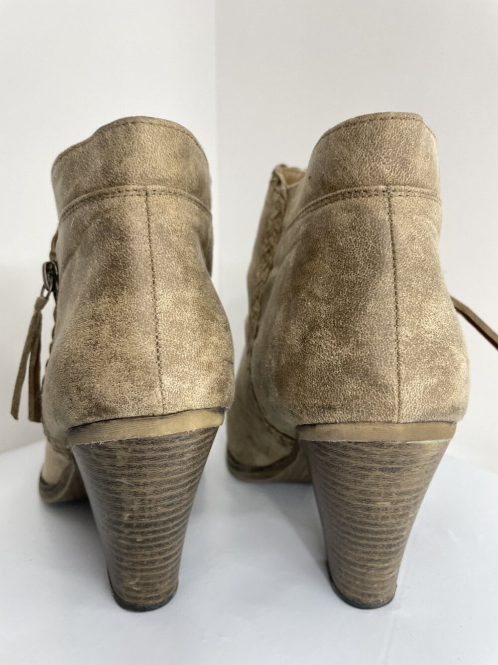 Maurices Faux Leather Brown Western High Heel Cowgirl Ankle Boots Women's 10 - Picture 12 of 12